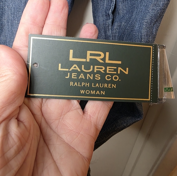 NWT Lauren Ralph Lauren Women's Denim Belted Jacket Size 1X - Picture 5 of 7